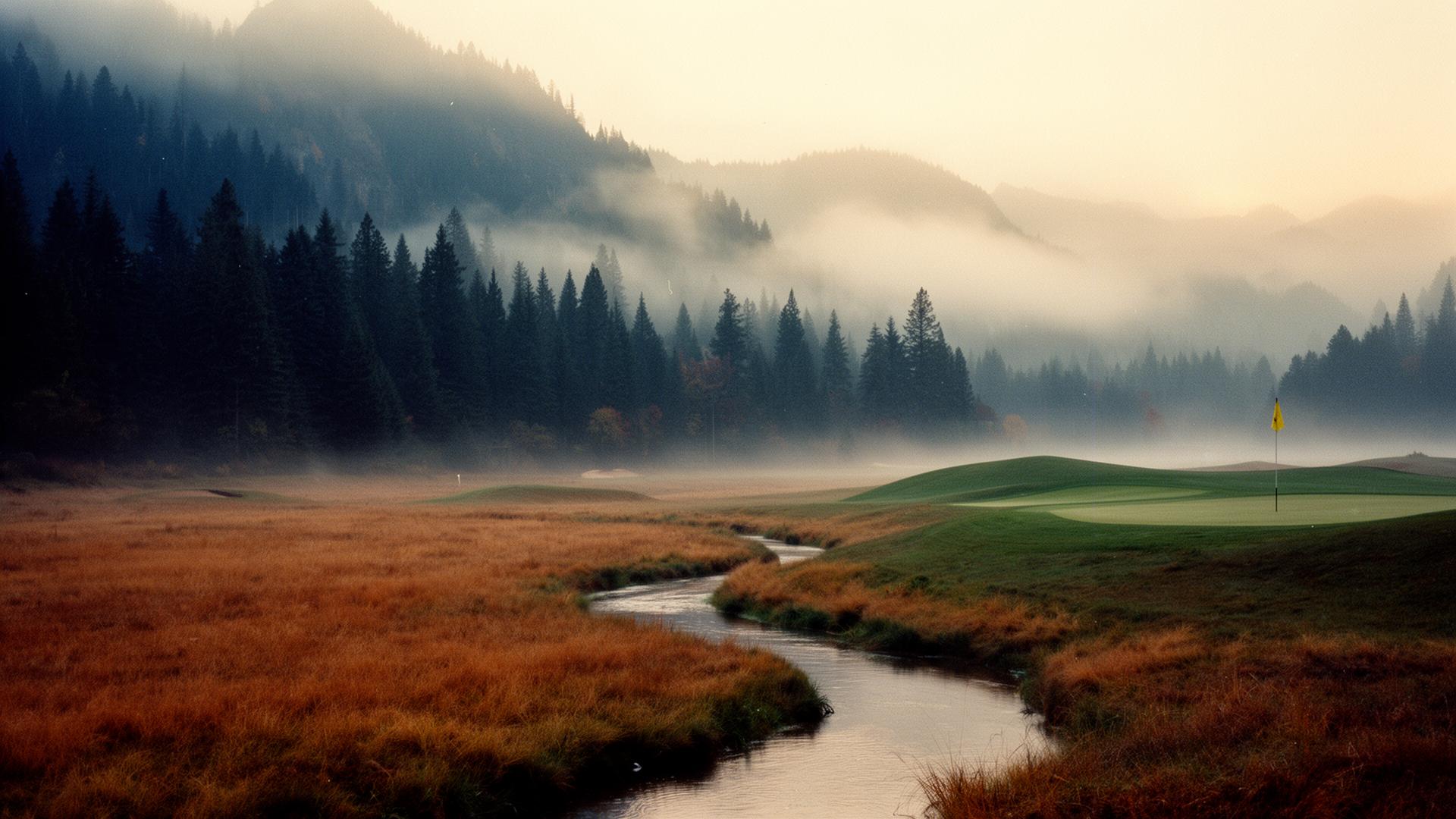 Mountain landscape at golden hour